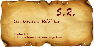 Sinkovics Réka névjegykártya