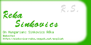 reka sinkovics business card